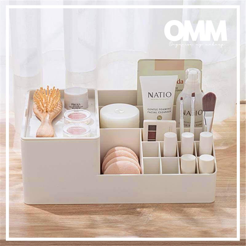 Large Makeup Storage with Lipstick Grids